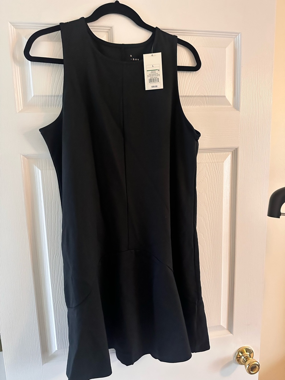 A New Day Black Sleeveless Drop Waist Mini Dress – Size Large – NWT
